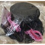Alodia High Hat - Shinny Black with Pink Lace