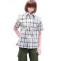Azone Young Men`s Short Sleeves Shirt (Yellow Check)